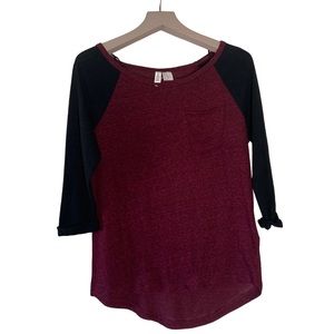 Divided Brand Black Quarter Sleeve’s & Burgundy Shirt